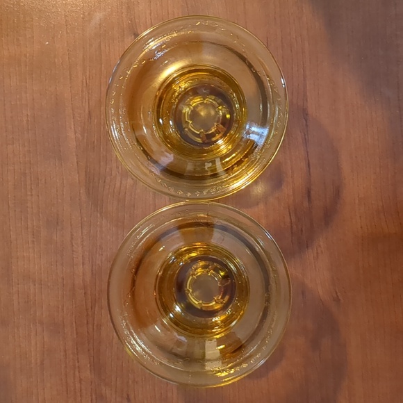 Federal Madrid Amber Glass Taper Holders - Picture 3 of 13